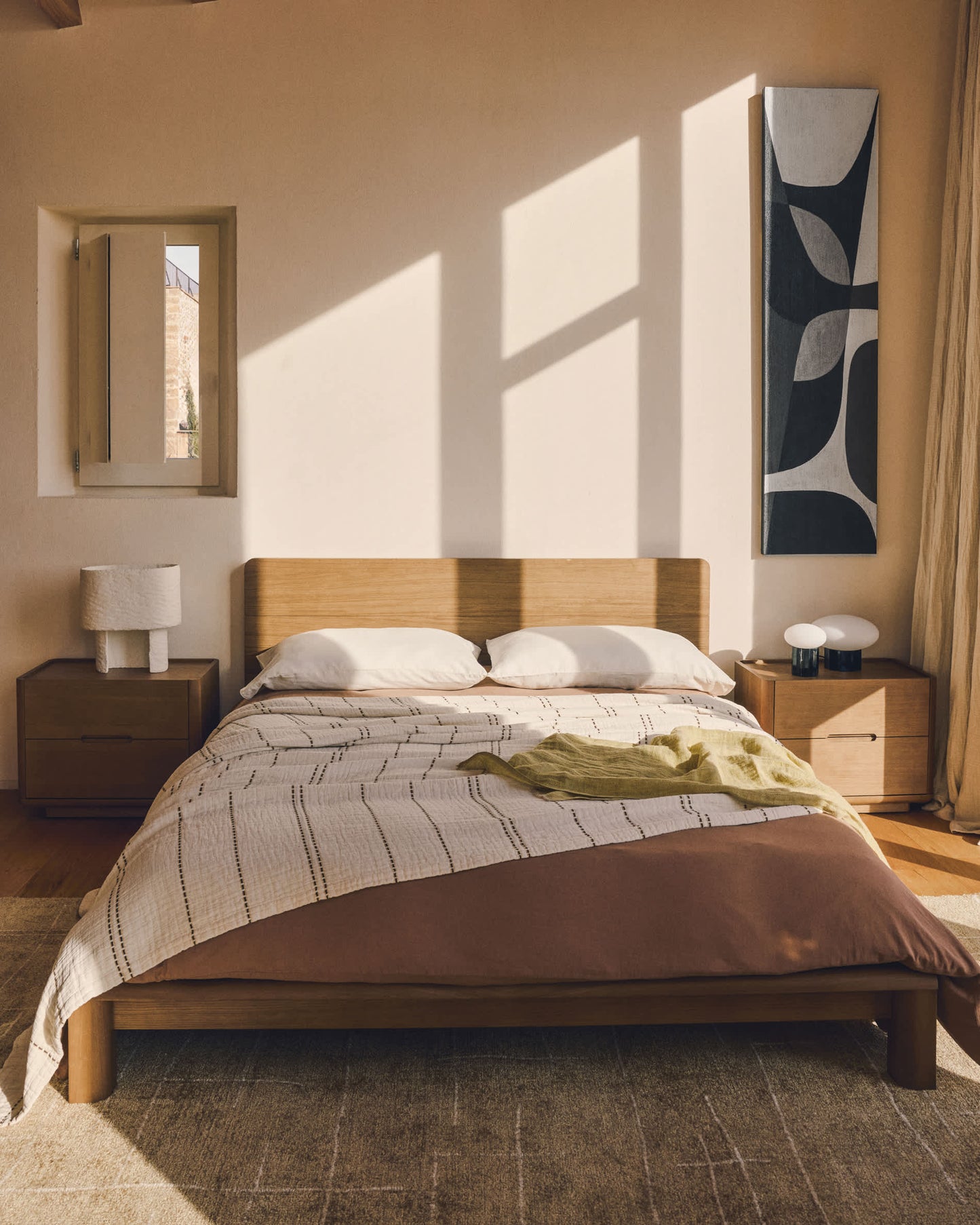 Quadro astratto Onure in bianco e nero (45 x 180 cm)