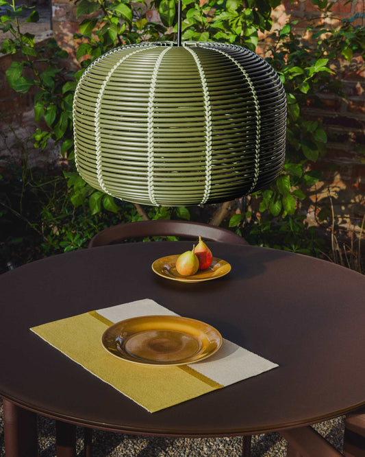 Paralume per lampada da soffitto per esterni Garoina in rattan sintetico verde Ø 50 cm