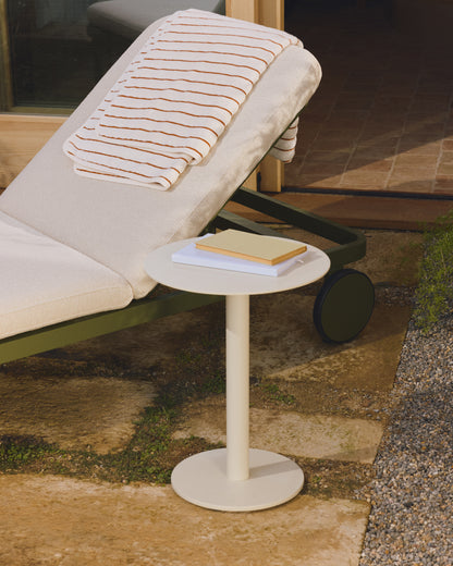 Tavolino da appoggio Asinara in alluminio beige Ø 40 cm