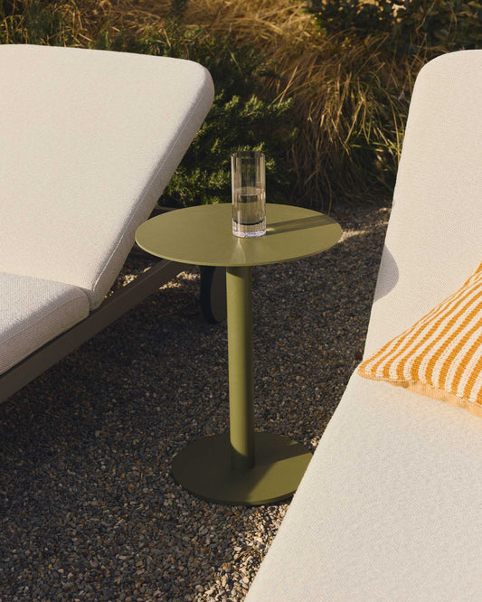 Tavolino da appoggio Asinara in alluminio verde Ø 40 cm