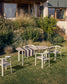 Tavolo ovale Erice in alluminio e vetro temperato écru 230 x 100 cm
