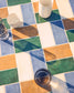 Tavolo rotondo Tella in acciaio zincato grafite e piastrelle multicolore Ø 90 cm