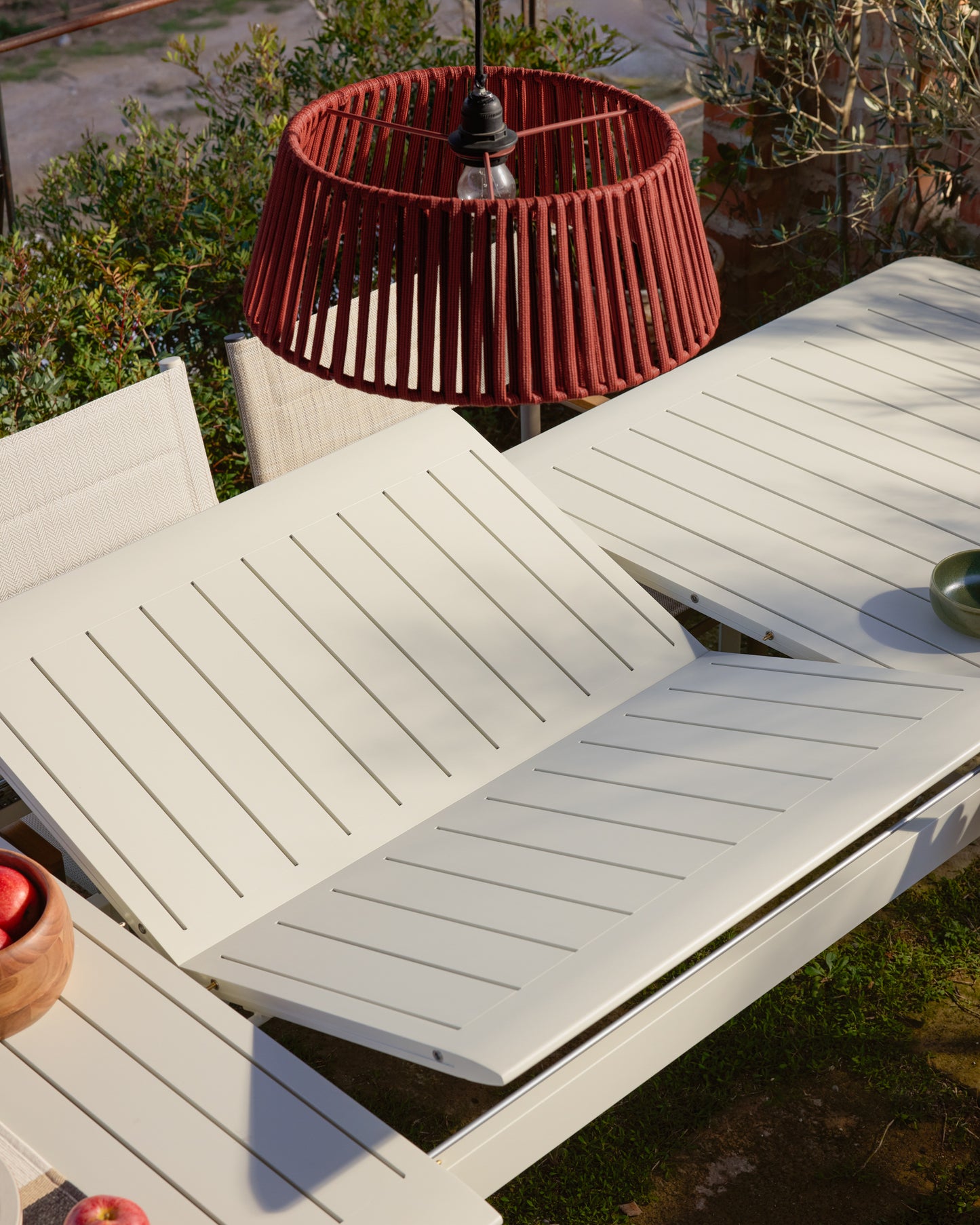 Paralume per lampada da soffitto Aldet in corda piatta color terracotta Ø 46 cm