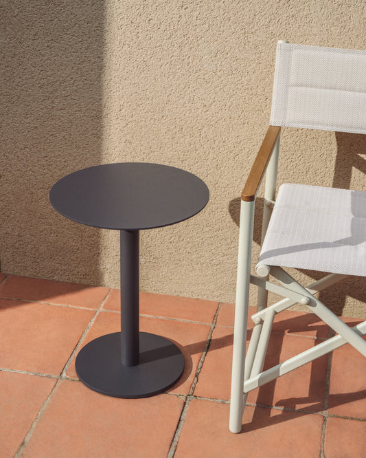 Tavolino da appoggio Asinara in alluminio tortora Ø 40 cm