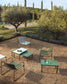 Tavolino da caffè Maurina in acciaio zincato verde con piastrelle verdi 122 x 61 cm