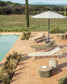 Ombrellone con palo centrale Milna beige con struttura in acciaio verde Ø 300 cm