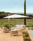 Ombrellone eccentrico Noli beige con struttura in alluminio tortora 300 x 420 cm