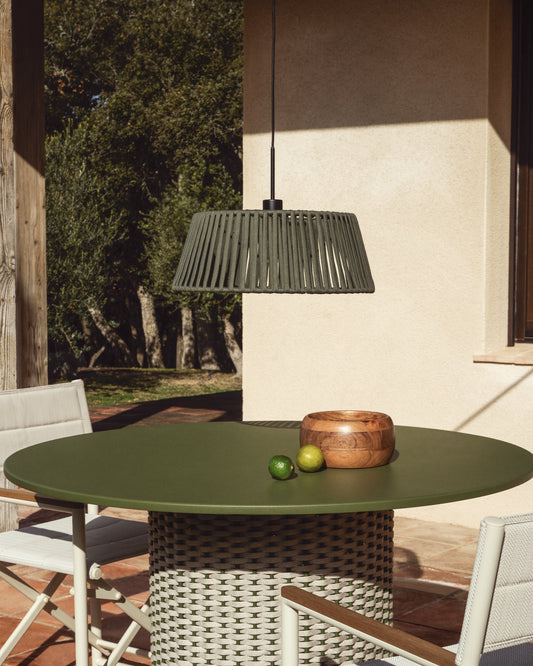 Paralume per lampada da soffitto Aldet in corda piatta verde Ø 46 cm