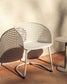 Sedia da esterno Tenaro in plastica con struttura in acciaio beige