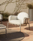 Poltrona da esterno Joncols in alluminio con finitura verniciata tortora e cuscini beige