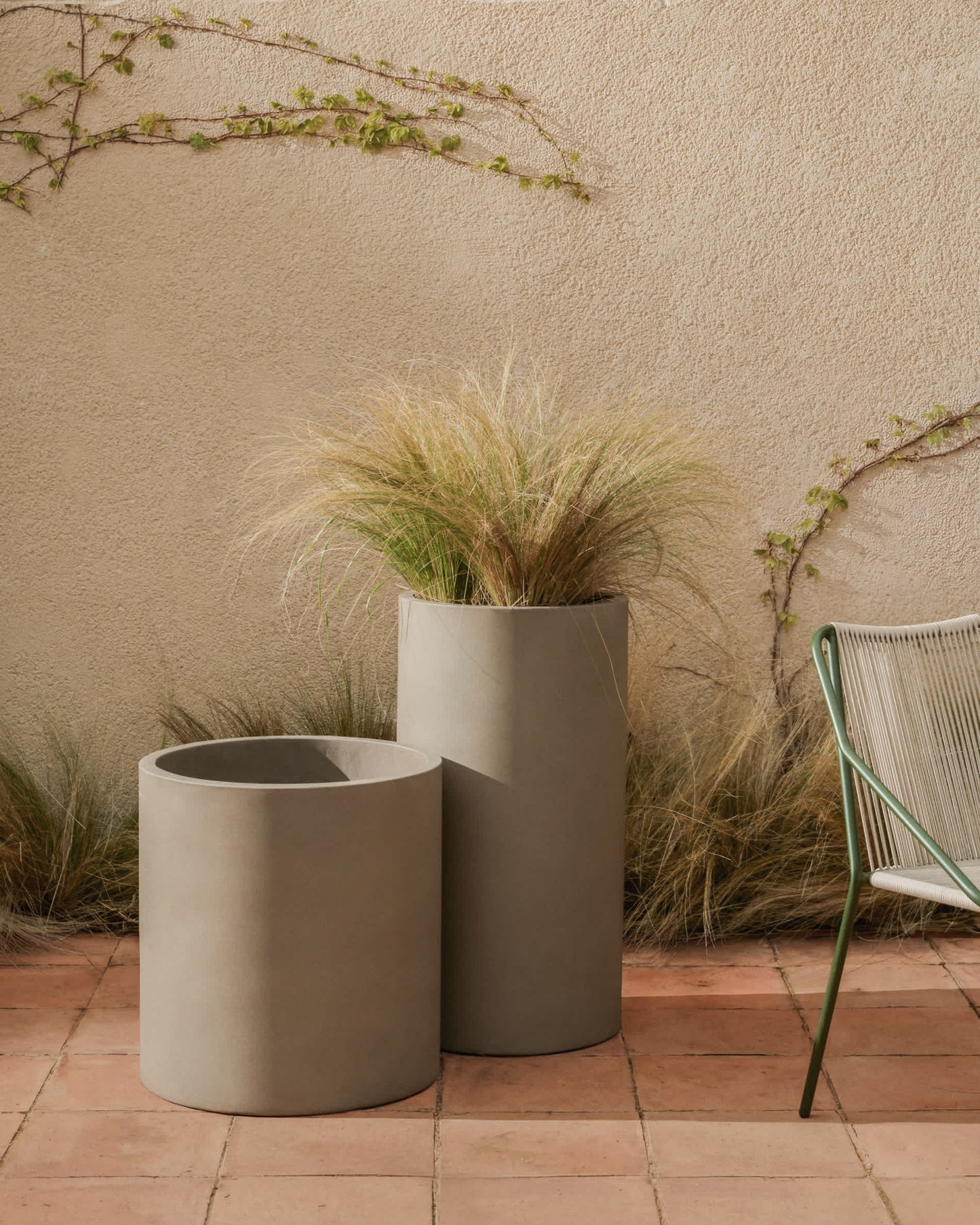 Fioriera Aiguablava in cemento grigio Ø 52 cm