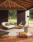 Lettino doppio Olbia in rattan sintetico e legno massiccio 100% teak FSC