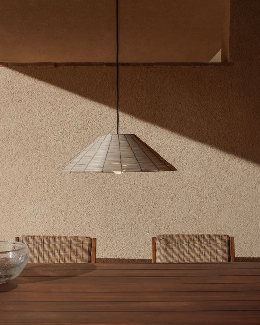 Paralume per lampada da soffitto per esterni Saranella in rattan sintetico grigio chiaro Ø 50 cm