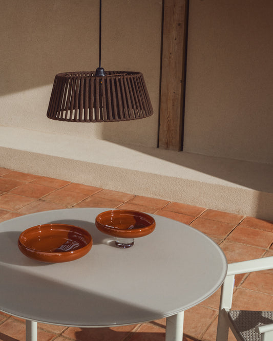 Paralume per lampada da soffitto Aldet in corda piatta marrone Ø 46 cm