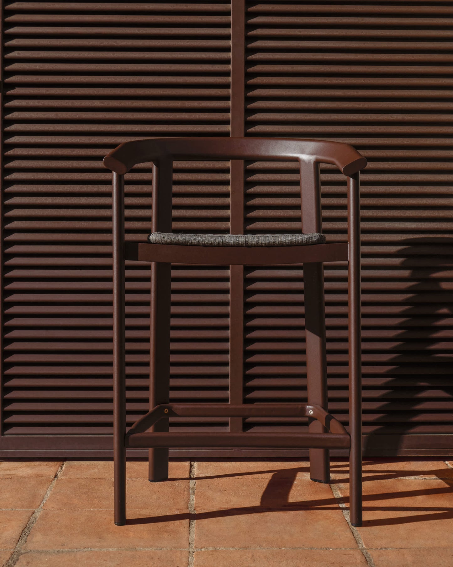 Sgabello Erice in alluminio e corda marrone 75 cm