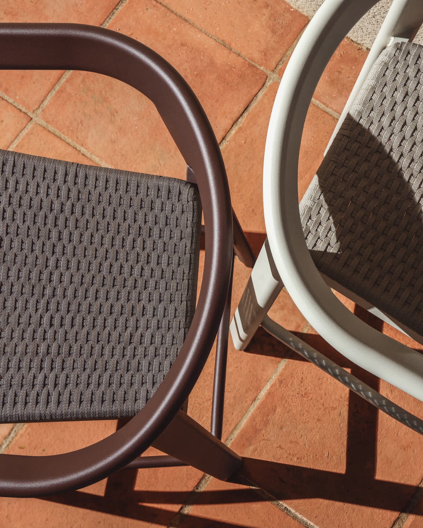 Sgabello Erice in alluminio e corda marrone 75 cm