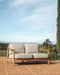 Divano 2 posti da esterno Elunda in teak massiccio FSC 100% 149 cm