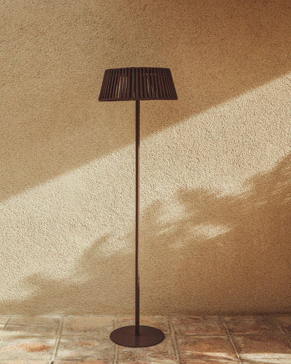 Piantana solare per esterni Aldet in corda piatta con base in metallo marrone Ø 46 cm