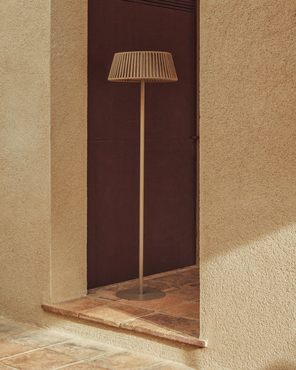 Piantana solare per esterni Aldet in corda piatta con base in metallo beige Ø 46 cm