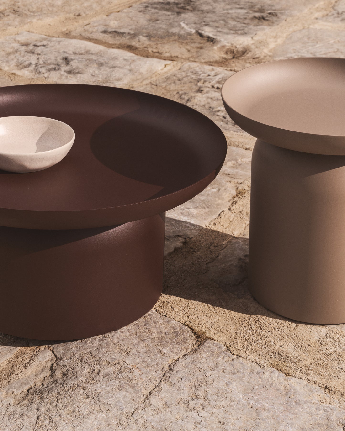 Tavolino Arcola in alluminio marrone Ø 70 cm