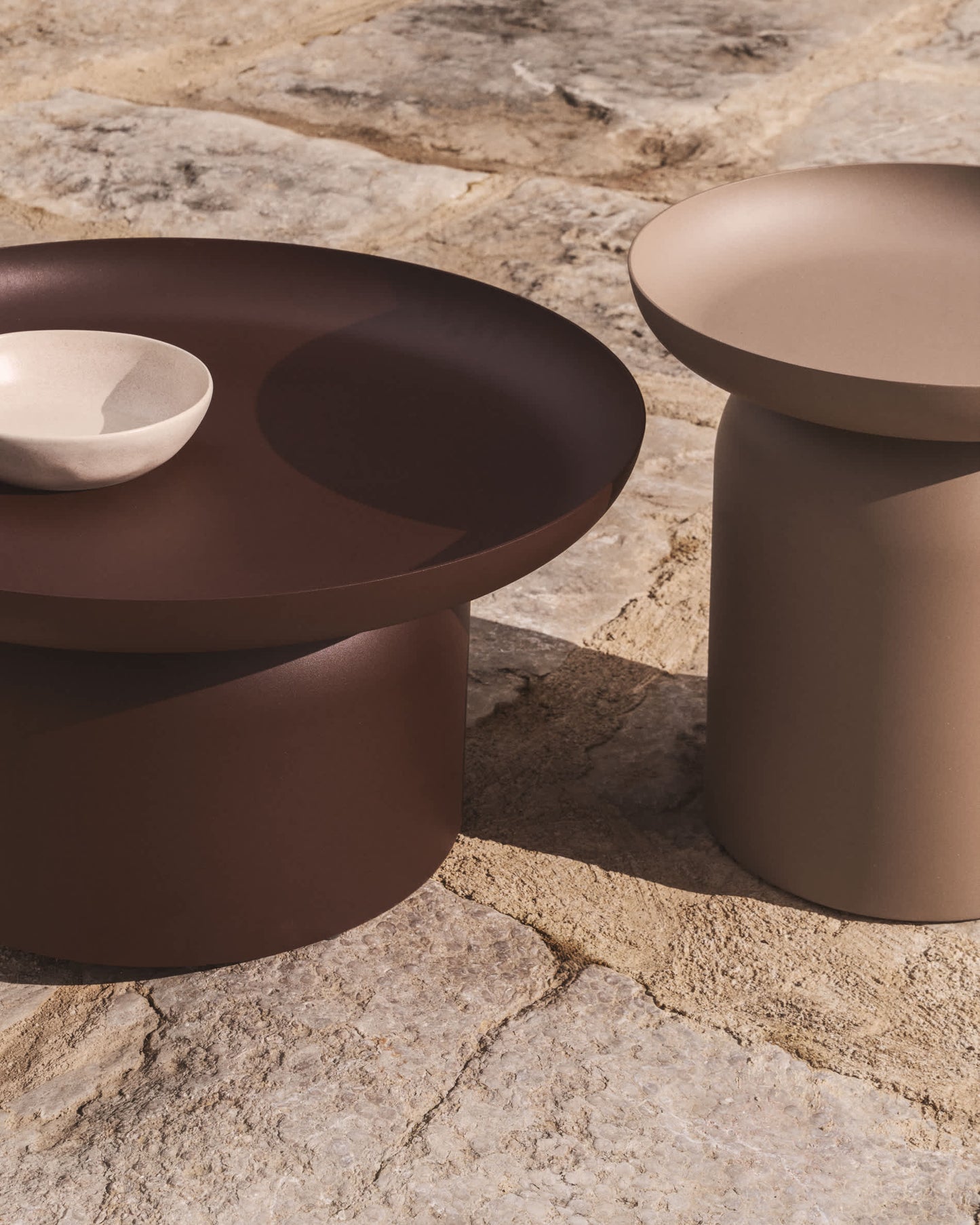 Tavolino Arcola in alluminio marrone Ø 70 cm