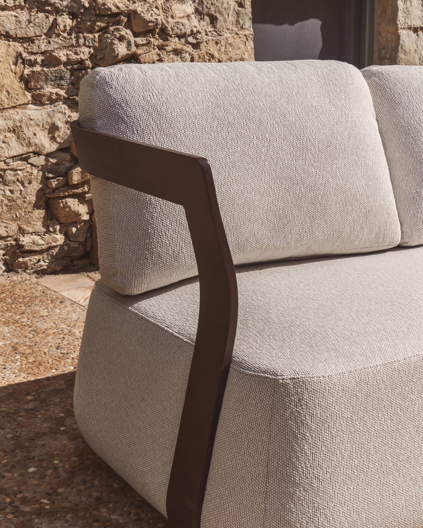 Divano Tamaris 3 posti in alluminio marrone 217 cm