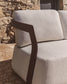 Divano Tamaris 3 posti in alluminio marrone 217 cm