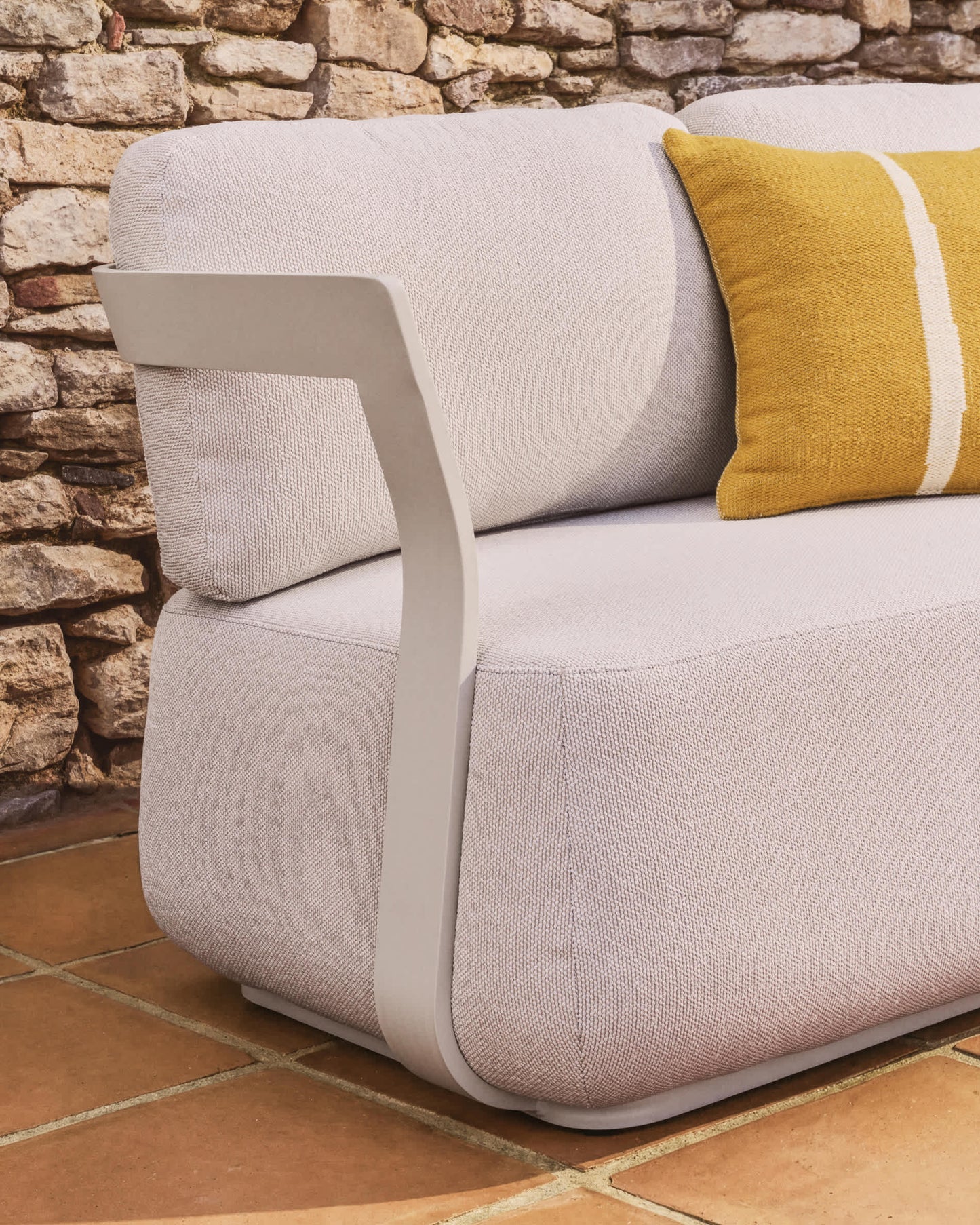 Divano Tamaris 3 posti in alluminio écru 217 cm