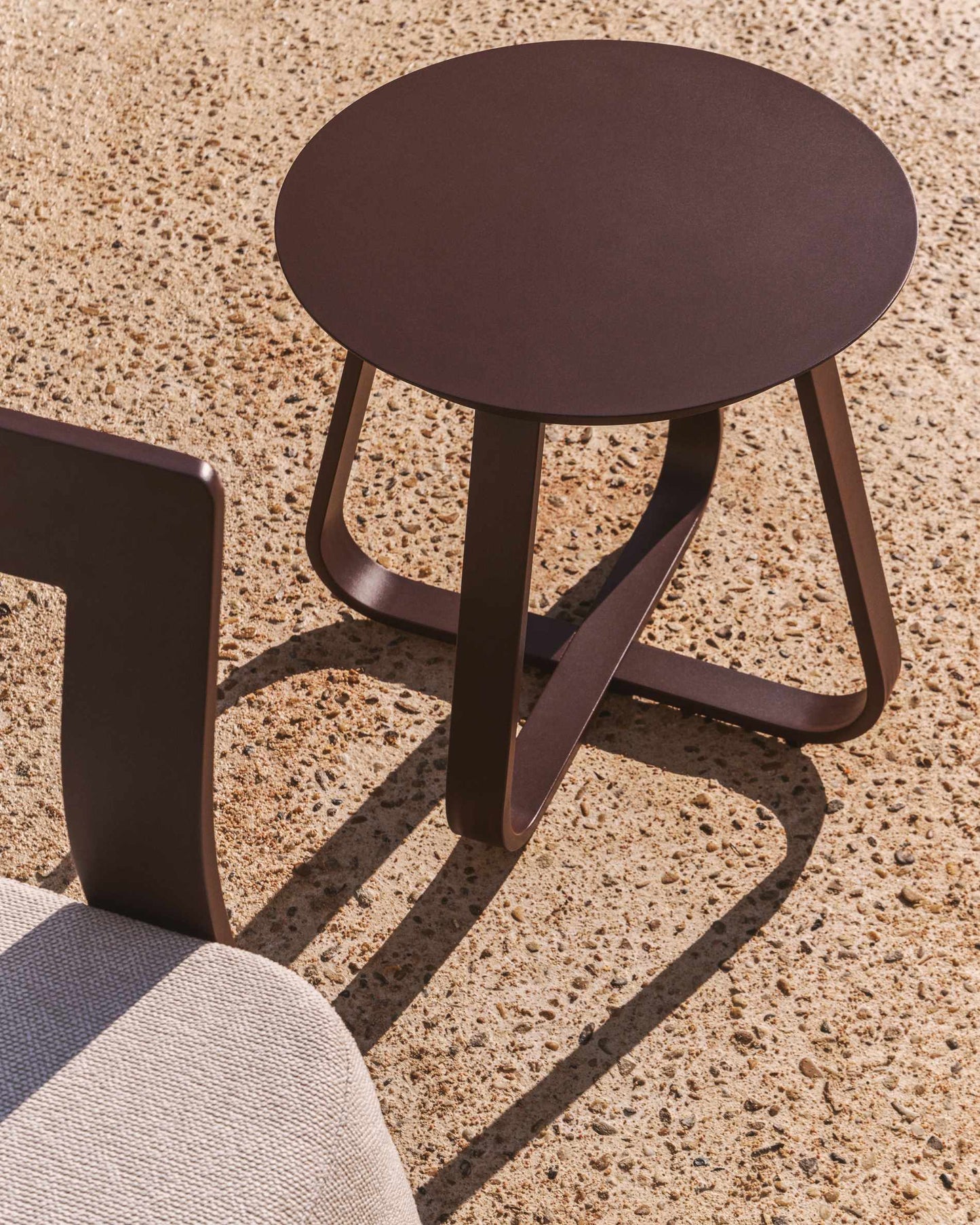 Tavolino da appoggio per esterno Tamaris in alluminio marrone Ø 48 cm