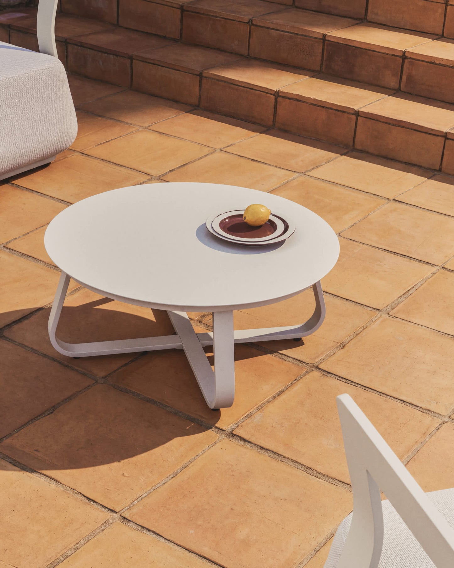 Tavolino da esterno Tamaris in alluminio ecru Ø 80 cm