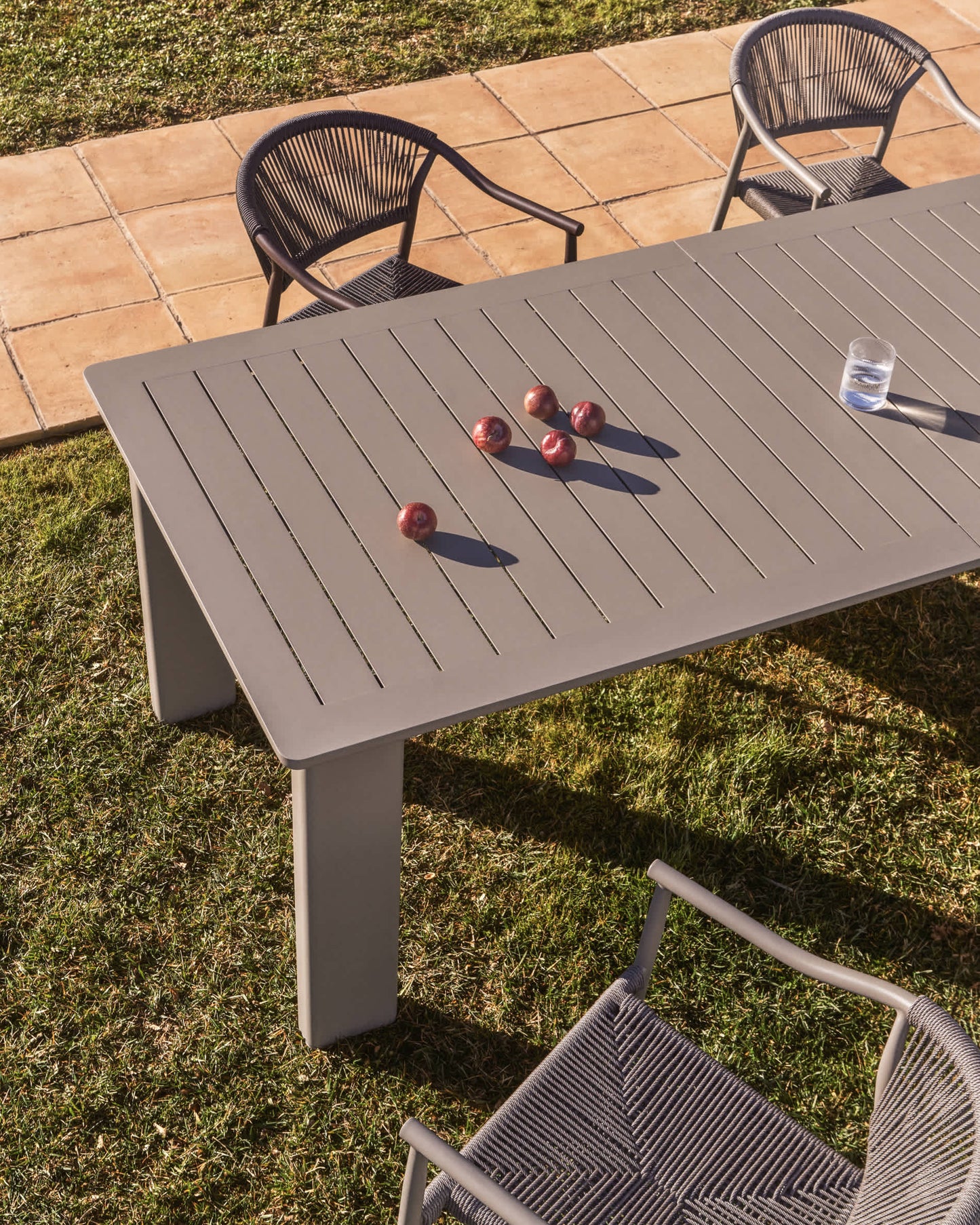 Tavolo allungabile Livorno in alluminio tortora 233(350) x 100 cm