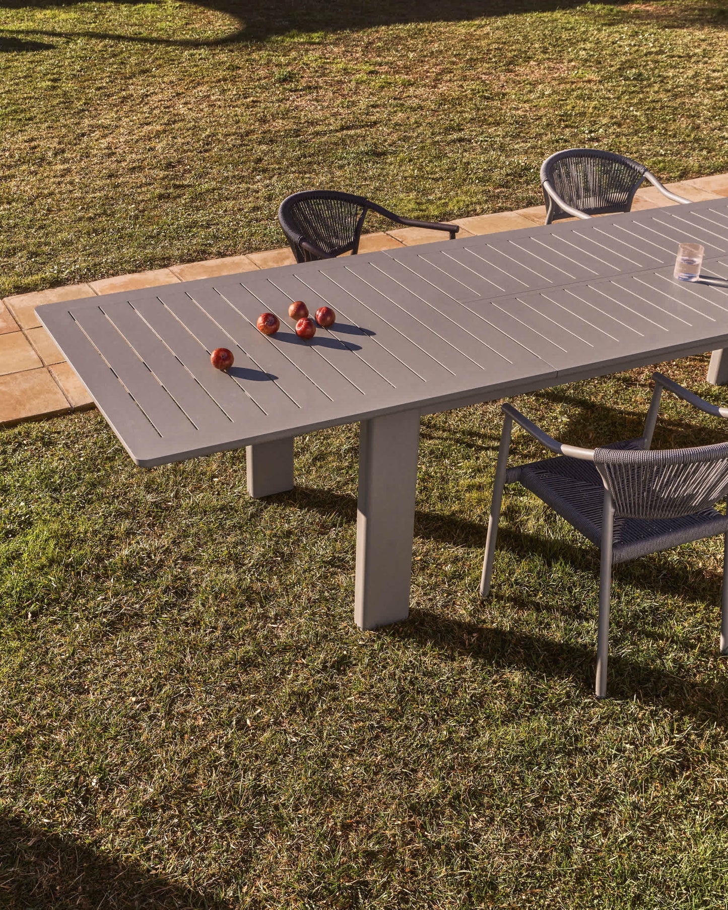 Tavolo allungabile Livorno in alluminio tortora 233(350) x 100 cm