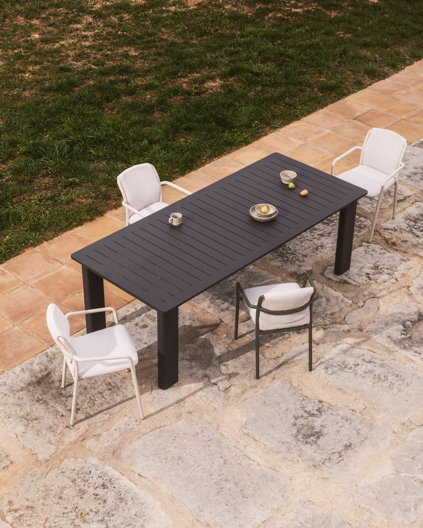 Tavolo allungabile Livorno in alluminio grafite 233(350) x 100 cm