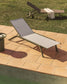 Lettino impilabile Capraia in alluminio verde e texteline beige