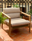 Poltrona Menfi in legno massiccio di acacia e corda verde FSC 100%