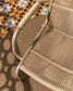 Poltrona impilabile Salis in alluminio tortora e corda sintetica beige