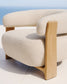 Poltrona da esterno Granite beige e gambe in legno massiccio di teak 100% FSC con finitura naturale