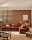 Divano angolare modulare sfoderabile Anarela 6 posti in 100% lino terracotta 327 x 217 cm / 217 x 327 cm FSC Mix Credit