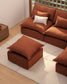 Poggiapiedi sfoderabile Anarela con cuscino in 100% lino terracotta 80 x 80 cm FSC Mix Credit
