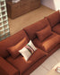 Divano modulare sfoderabile Anarela 5 posti in 100% lino color terracotta 370 cm FSC Mix Credit
