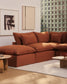 Divano angolare modulare sfoderabile Anarela 6 posti in 100% lino terracotta 307 x 347 cm FSC Mix Credit