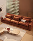 Divano modulare sfoderabile Anarela 3 posti in 100% lino color terracotta 310 cm FSC Mix Credit