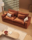 Divano sfoderabile Anarela 2 posti in 100% lino color terracotta 220 cm FSC Mix Credit