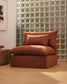 Poltrona sfoderabile Anarela in 100% lino terracotta 110 cm FSC Mix Credit