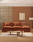Divano modulare sfoderabile Anarela 2 posti con terminale in 100% lino terracotta 270 cm FSC Mix Credit