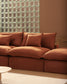 Divano modulare sfoderabile Anarela 2 posti con terminale in 100% lino terracotta 270 cm FSC Mix Credit