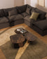 Divano angolare modulare sfoderabile Anarela 6 posti in 100% lino tortora 347 x 307 cm FSC Mix Credit