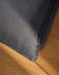 Poggiapiedi sfoderabile Anarela con cuscino in lino e viscosa grigio scuro 80 x 80 cm FSC Mix Credit