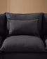 Divano angolare modulare sfoderabile Anarela 4 posti in lino e viscosa grigio scuro 287 x 197 cm / 197 x 287 cm FSC Mix Credit