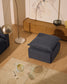 Poggiapiedi sfoderabile Anarela con cuscino in lino e viscosa grigio scuro 80 x 80 cm FSC Mix Credit